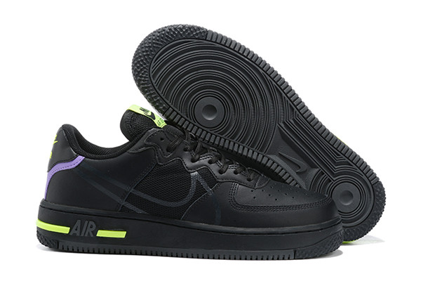 Women's Air Force 1 Low Top Black Shoes 037